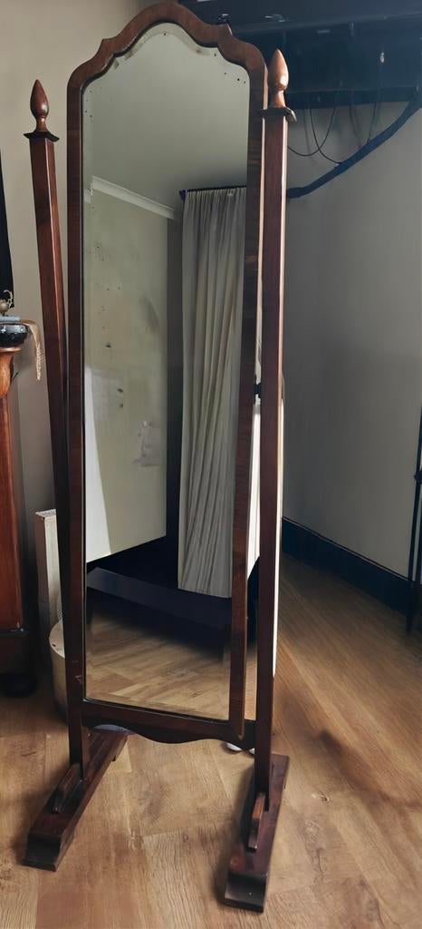 Miroir sur pied anglais du XIXe siècle en bois d'acajou, Enlèvement