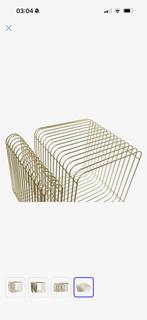 Gouden metalen tijdschriftenhouder / magazine rek, Huis en Inrichting, Ophalen, Zo goed als nieuw