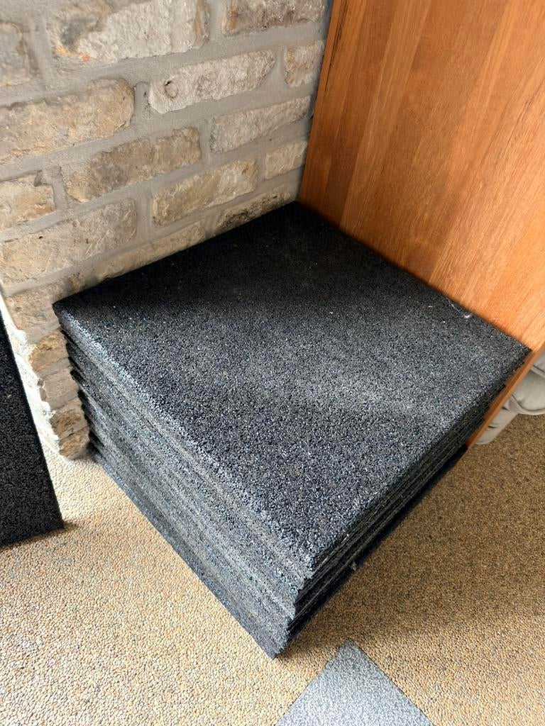 14x rubber tegels 50x50 cm – 2,5 cm dik – terras/tuin, Tuin en Terras, Ophalen, Zo goed als nieuw, Rubber, Terrastegels