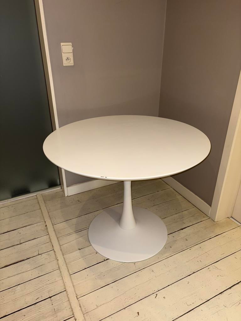 Ronde witte tafel te koop – Maisons du Monde, Huis en Inrichting, Tafels | Eettafels, Ophalen, Gebruikt, Rond, Vier personen