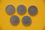 REICH : 10 Pfennig 1893-1906 ; mooi lot met 5 VERSCHILLENDE, Verzenden, Duitsland, Setje