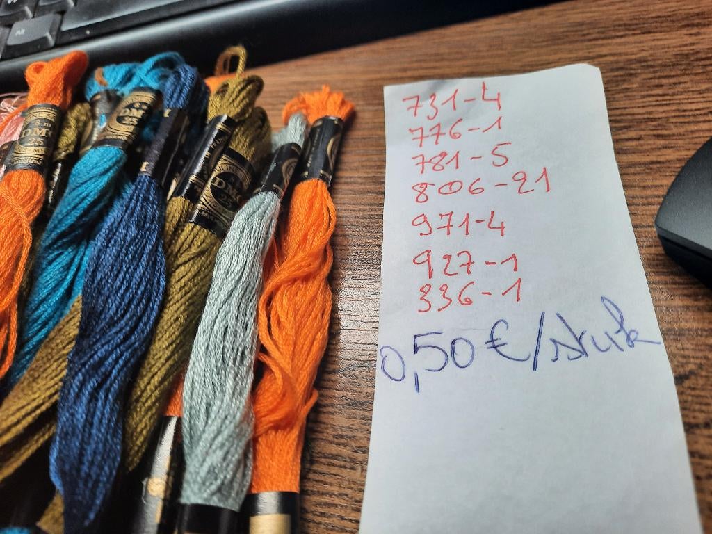 Lot 37stuks DMC garen Mouline - Met zwart label, Hobby en Vrije tijd, Borduren en Borduurmachines, Nieuw, Borduurgaren of Zijde