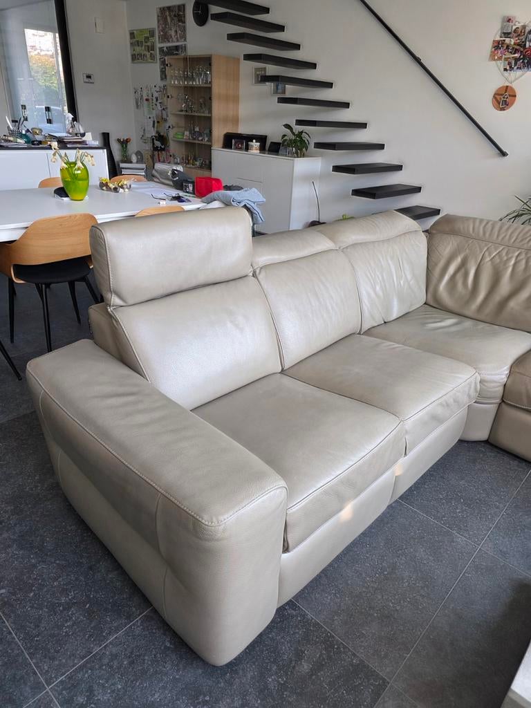 Lederen hoeksalon, Maison & Meubles, Canapés | Coins salons complets, Enlèvement