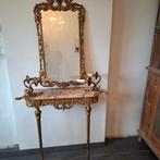 Antieke console met spiegel en verlichting, Antiek en Kunst, Ophalen, Koper