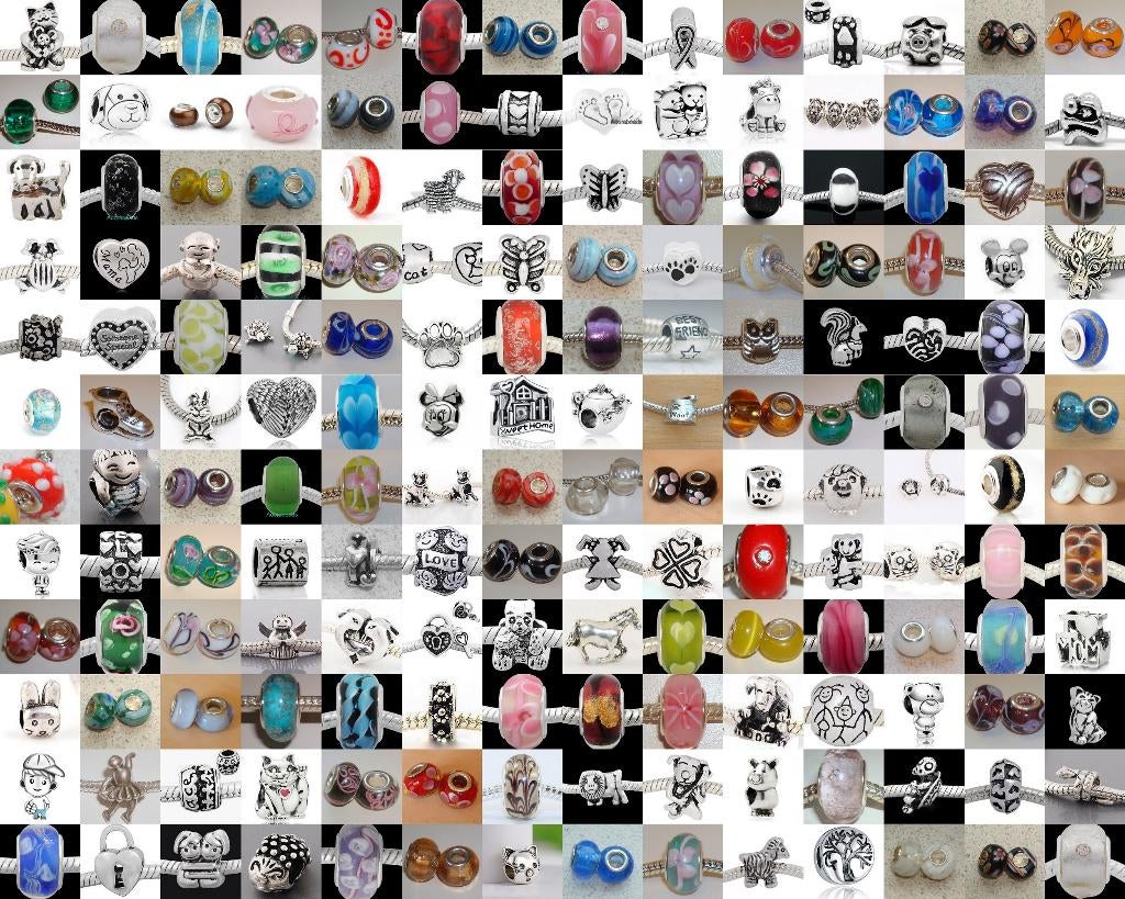 Vanaf € 0,06 Verzilverde groot-gat bedels, Bijoux, Sacs & Beauté, Bracelets à breloques, Neuf, Autres marques, Autres matériaux