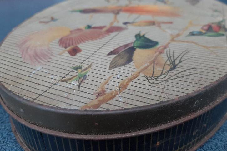 Prachtige oude ovale blikkendoos - Côte d'Or voor chocolade, Verzamelen, Blikken, Gebruikt, Koek(jes), Overige merken, Ophalen of Verzenden