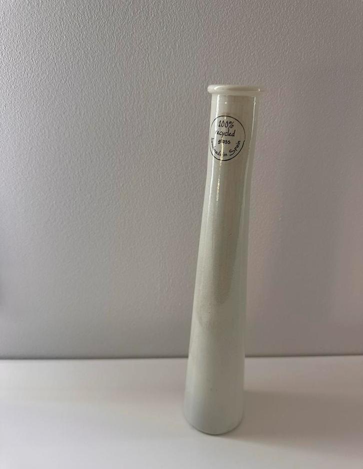 Vase soliflore en verre recyclé, Maison & Meubles, Accessoires pour la Maison | Vases, Comme neuf, Blanc, Moins de 50 cm, Verre