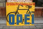 Blikken / ijzeren plaat opel fietsen (jaren 20/30), Verzamelen, Merken en Reclamevoorwerpen, Ophalen, Gebruikt, Reclamebord