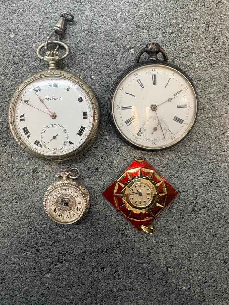 Antieke zakhorloges , alpina c, pontiac en kurz, Ophalen of Verzenden, Polshorloge, Onbekend