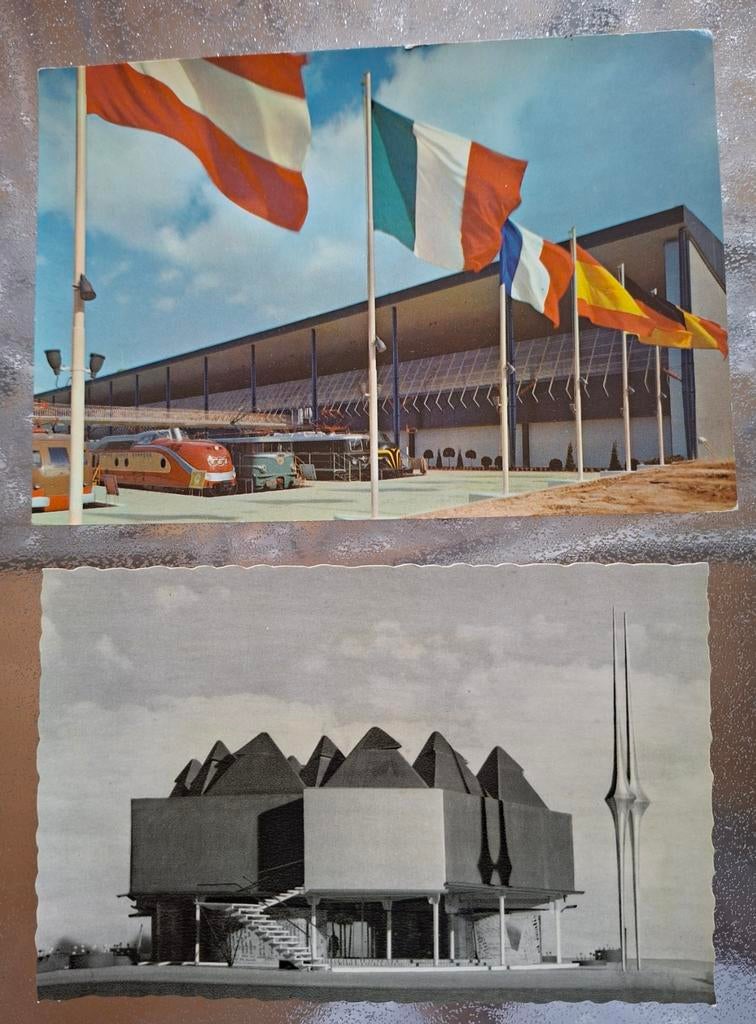 Expo 58 -  2 cartes chemins de fer et Hachette, Collections, Enlèvement ou Envoi