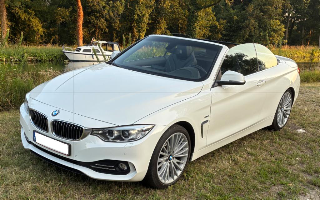 BMW 420D Cabrio Luxury line, Auto's, BMW, Particulier, 4 Reeks, ABS, Diesel, Euro 6, Cabriolet, 2 deurs, Automaat, Wit, Zwart