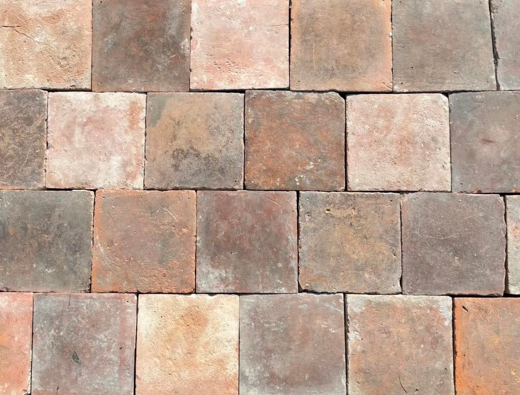 Lot antieke terracotta tegels Voor info BELLEN 0474220705, Antiek en Kunst, Antiek | Wandborden en Tegels, Ophalen