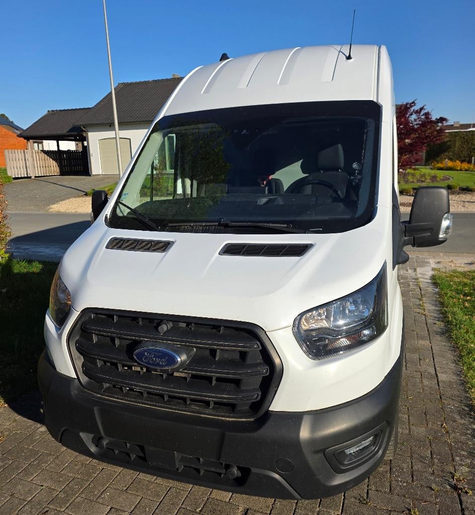 Ford transit 2.0 diesel 2 ton L3 H3 PARTICULIER VERKOOP, Stof, Zwart, 4 cilinders, Wit