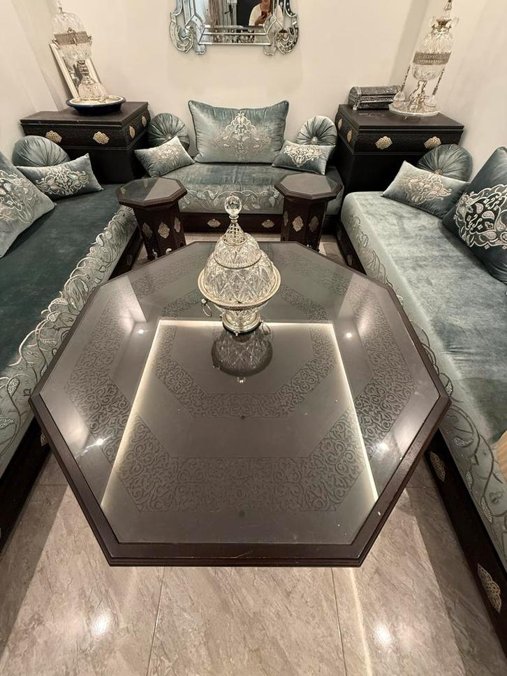 Salon marocain, Maison & Meubles, Canapés | Coins salons complets, Comme neuf, Tissus, Enlèvement