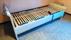 lit simple avec sommier à lattes électriques table de chevet, Maison & Meubles, 90 cm, 210 cm, Enlèvement, Réglable