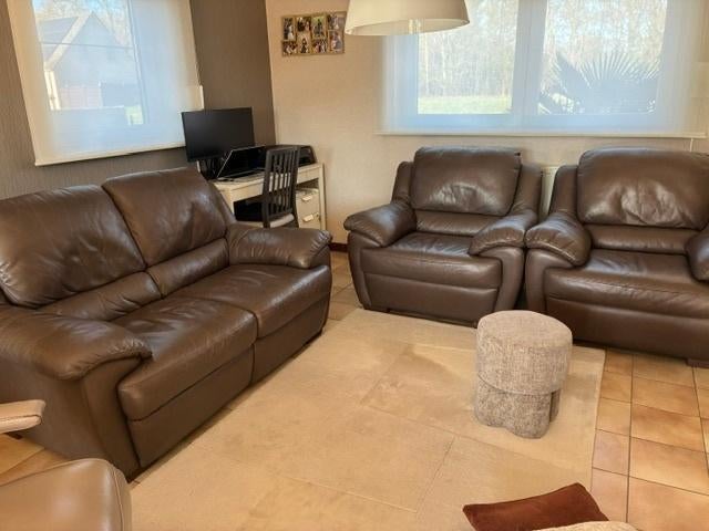 Lederen salon Natuzzi, Maison & Meubles, Enlèvement, Utilisé, Cuir
