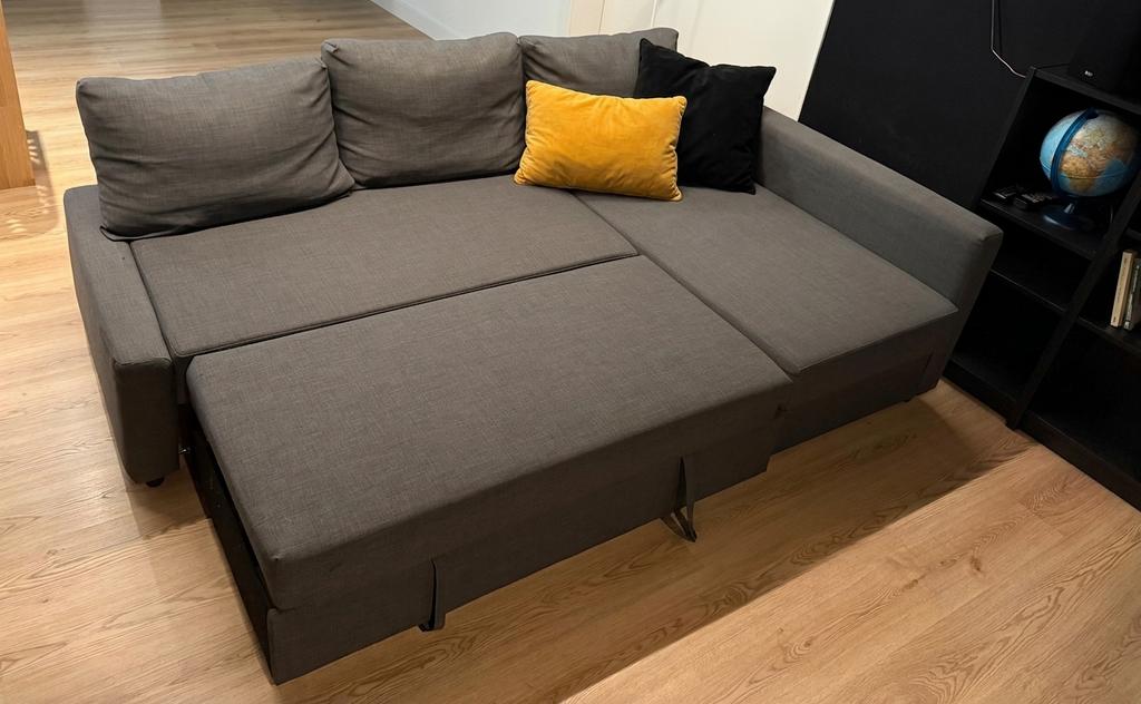 Canapé d’angle convertible IKEA FRIHETEN, Maison & Meubles, Autres dimensions, Gris, Enlèvement, Utilisé