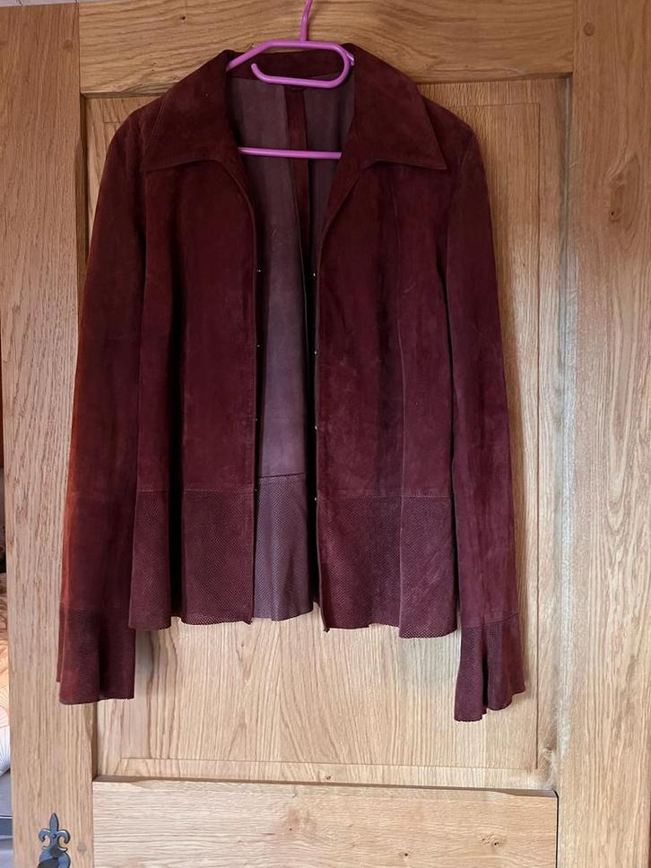 Bijzonder lederen jasje Olivier Strelli, Kleding | Dames, Jasjes, Kostuums en Pakken, Nieuw, Jasje, Maat 38/40 (M), Bruin, Ophalen of Verzenden