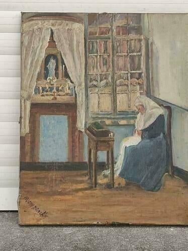 huile sur toile signe m van dierckx, Ophalen of Verzenden