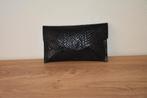 Zagliani pochette in echt pythonleer – envelopmodel – zwart, Enlèvement ou Envoi, Comme neuf, Noir, Sac de soirée
