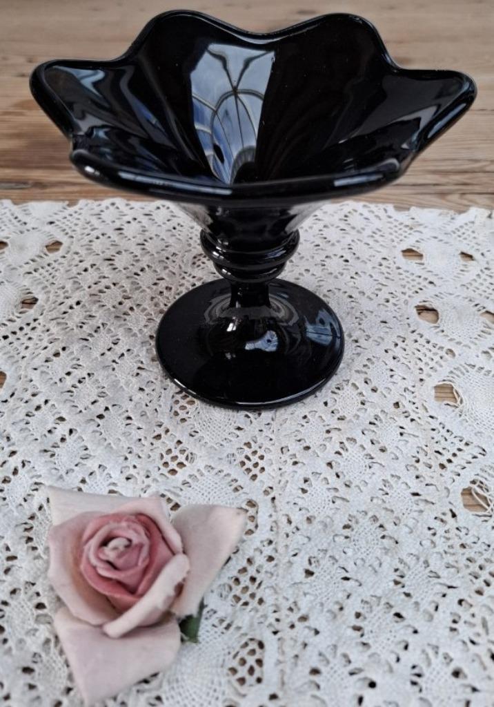 Zwart opaline ijscoupe, Firenza Italy, Antiek en Kunst, Ophalen of Verzenden