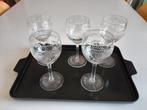 Set van 5 antieke glazen met fijne kristallen steel, Antiek en Kunst, Ophalen of Verzenden