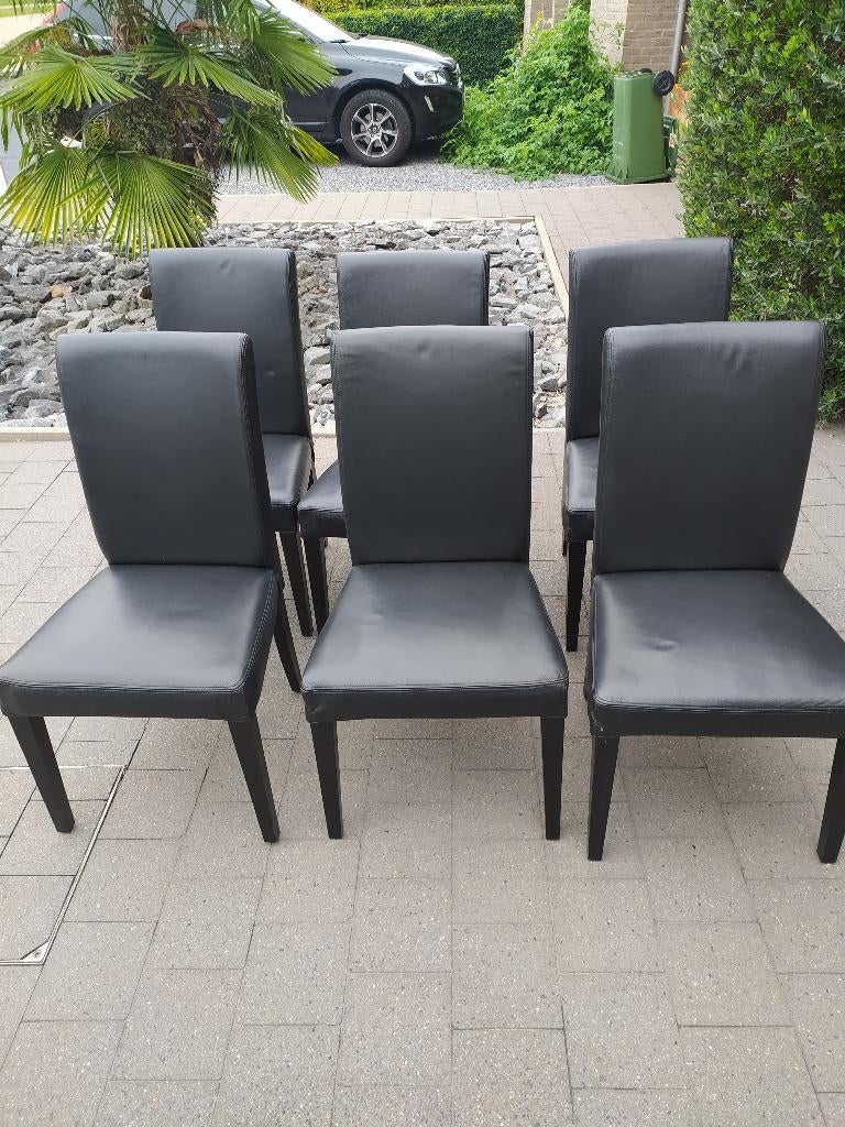Zwarte eetkamerstoelen, Huis en Inrichting, Stoelen, Ophalen, Kunststof, Zwart, Zo goed als nieuw