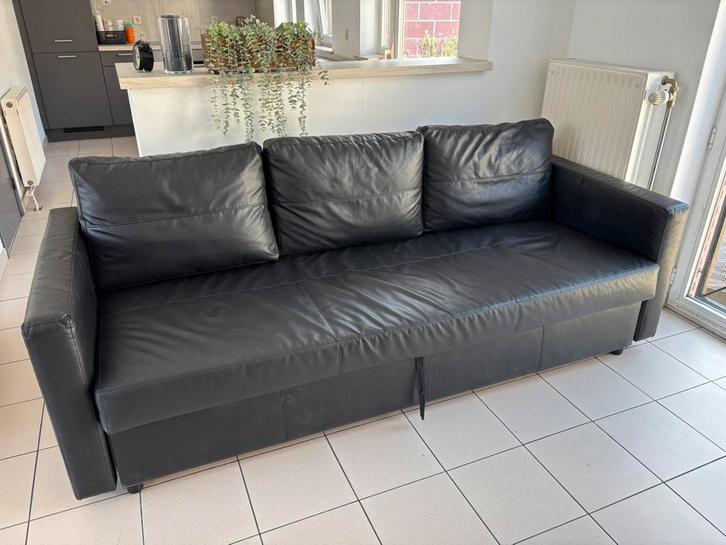 Canapés lit noire ️, Maison & Meubles, Canapés | Salons, Comme neuf, Enlèvement