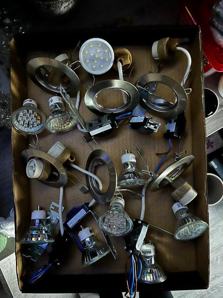 Spots 6 stuks incl. lamp, led verlichting 3 sets., Antiek en Kunst, Antiek | Verlichting, Ophalen of Verzenden