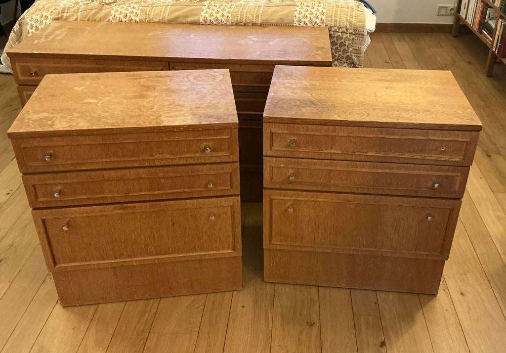 Ensemble 3 meubles, Maison & Meubles, Chambre à coucher | Tables de chevet, Utilisé, 55 à 70 cm, 45 à 65 cm, Bois, Enlèvement