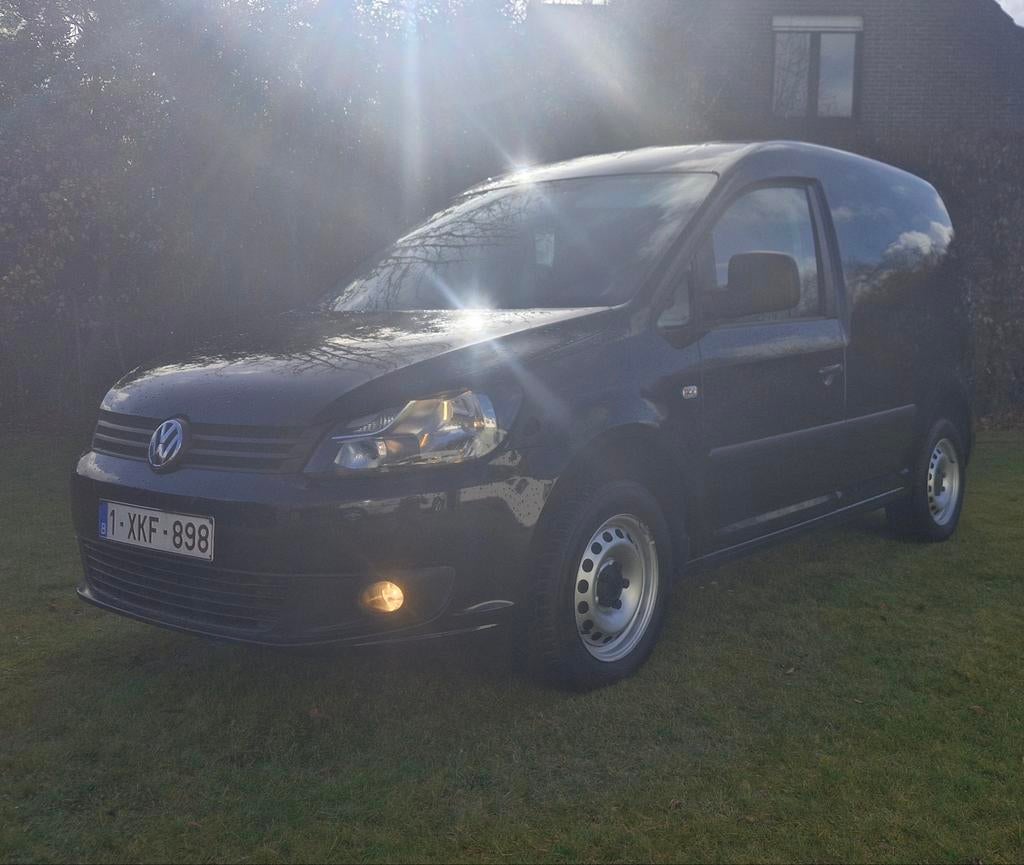 Vw Caddy 1.6 TDI DSG, Volkswagen, Leder en Stof, Zwart, Diesel