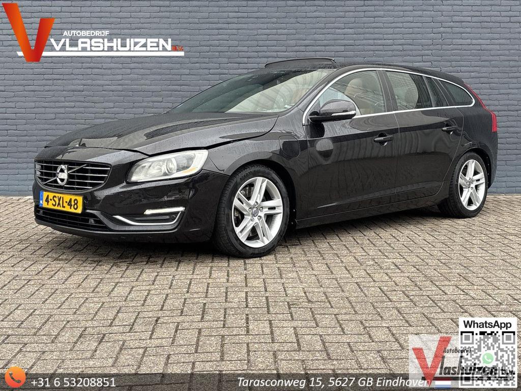 Volvo V60 2.4 D6 AWD Plug-In Hybrid Summum | Pano | Leder |, Auto's, Volvo, Automaat, 48 g/km, Zwart, Break