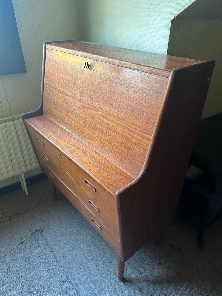 Secrétaire Danois vintage 1960 Arne Wahl Iversen, Maison & Meubles, Armoires | Secrétaires, Utilisé, Enlèvement