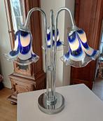 Prachtige vintage 3-armige Murano stijl glazen tafellamp, Ophalen