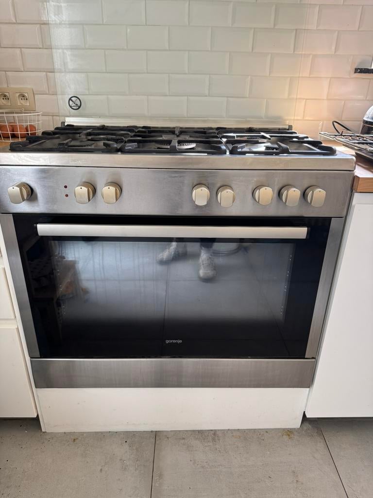 Cuisiniere gaz 90 cm 5 feux avec four électrique Gorentje, Gaz, Enlèvement, Utilisé, À Poser