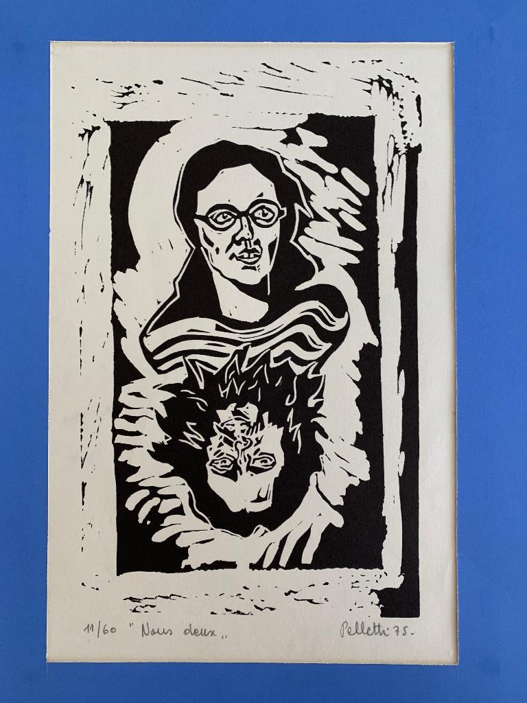 Daniel Pelletti - gravure - Nos deux, Antiquités & Art, Enlèvement ou Envoi, Eau-forte, Numéroté