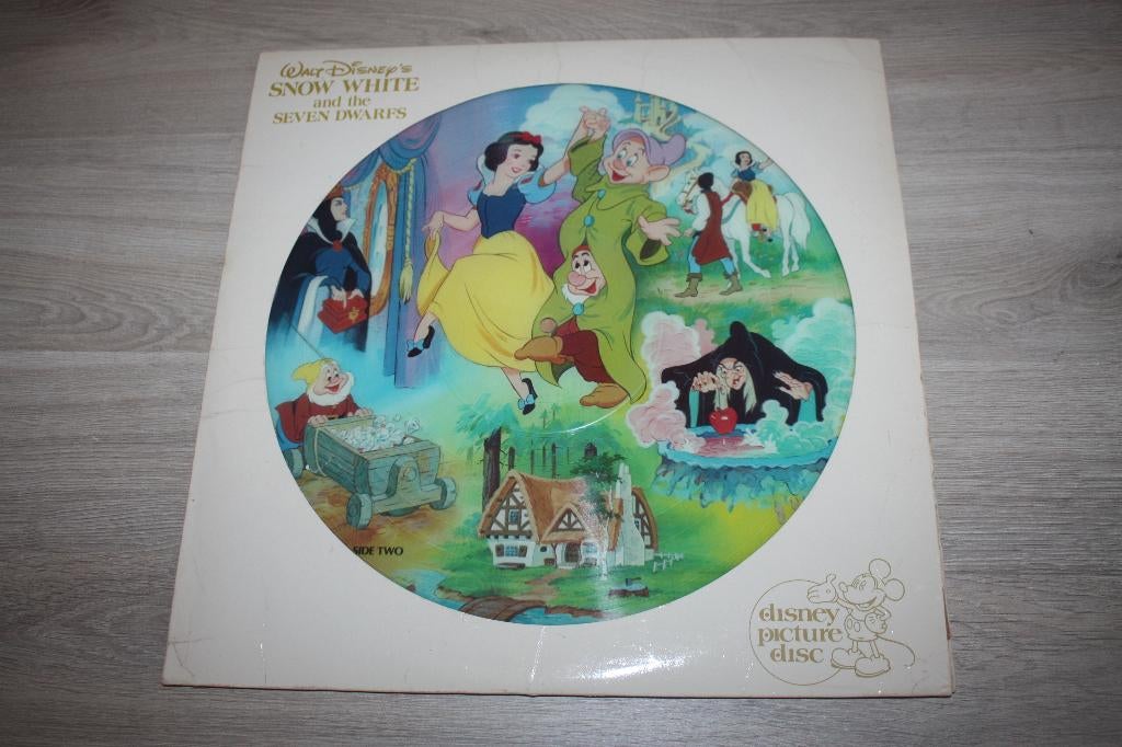 Disney picture disc , Snow White and the zeven Dwarfs, Ophalen of Verzenden, Sneeuwwitje of Doornroosje, Gebruikt, Overige typen