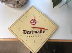 Westmalle beige emaille klok, Verzamelen, Ophalen of Verzenden, Zo goed als nieuw, Reclamebord