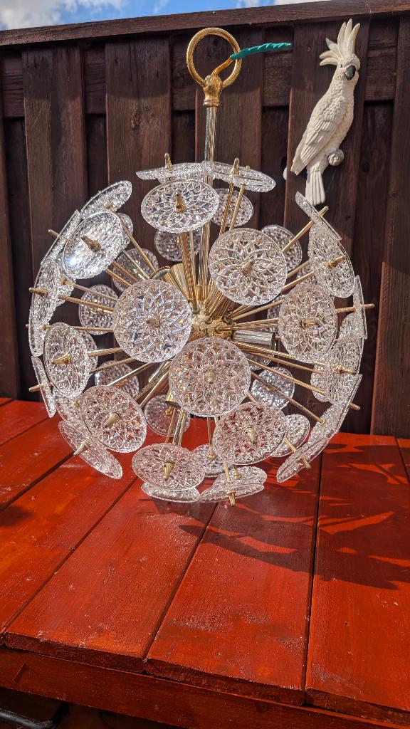 lamp, Huis en Inrichting, Ophalen, Gebruikt, 50 tot 75 cm, Vintage sputnik kristal