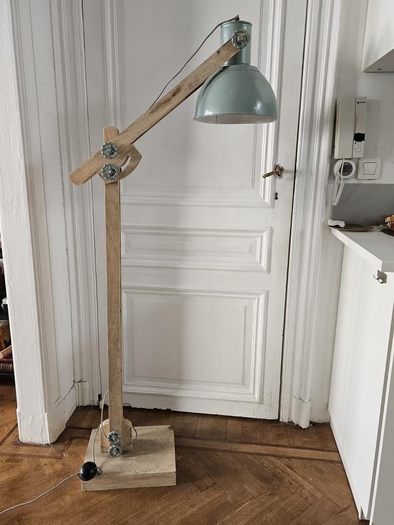 Lampadaire 'Edward' 84x16x125 cm, bois naturel, Maison & Meubles, Enlèvement, Bois