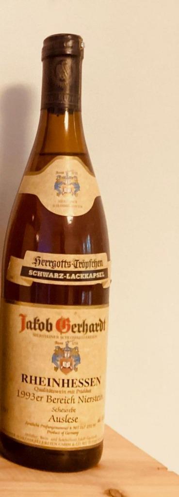 Rheinhessen 1993er Jacob Gerhardt  Nierstein Herrgottstropfc, Collections, Vins, Neuf, Vin blanc, Autres régions, Pleine, Enlèvement ou Envoi