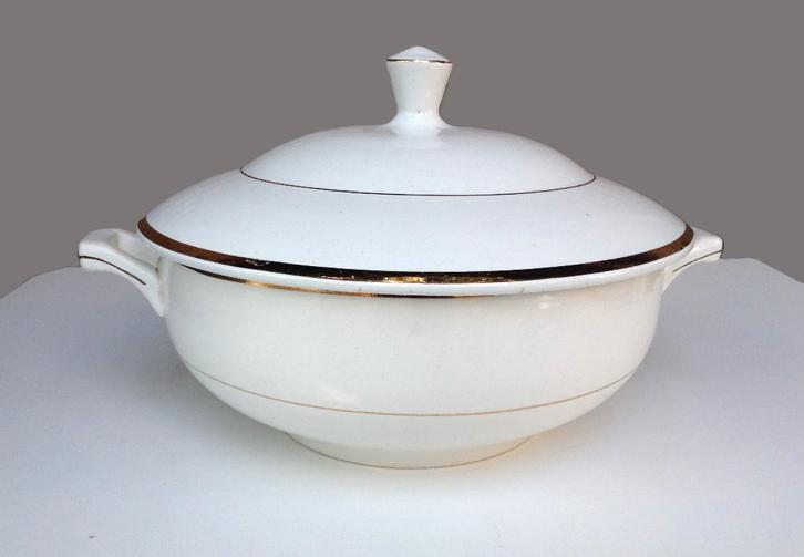 Antieke grote keramische terrine Eduoard 1 Nimy, Antiek en Kunst, Antiek | Servies los, Ophalen of Verzenden