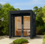 Buiten Sauna showroom model van 8795 euro naar 4395 euro, Sport en Fitness, Sauna, Ophalen, Gebruikt, Fins of Traditioneel, Complete sauna