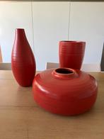 set keramische vazen rood D&M, Ophalen