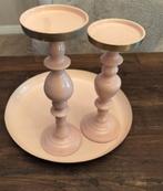 Elegante kandelaar set met onderlegger – kleur roos, Ophalen