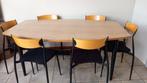 Tafel + 6 stoelen, Huis en Inrichting, Tafels | Eettafels, Ophalen, Gebruikt, 100 tot 150 cm, Overige materialen