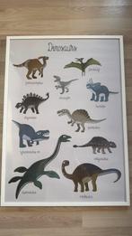 Poster dino’s + kader 50x70cm, Ophalen of Verzenden, Zo goed als nieuw