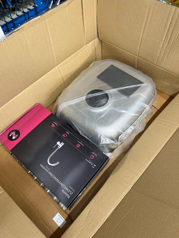 Spoelbak met thermostatische kraan , nieuw uit de doos., Doe-het-zelf en Bouw, Sanitair, Nieuw, Kraan, Chroom, Ophalen