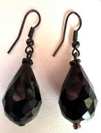 Boucles d’oreilles vintage verre noir 4 cm, Bijoux, Sacs & Beauté, Noir, Pendantes, Utilisé, Verre