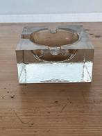 Asbak glas zwaar vintage, Antiek en Kunst, Ophalen